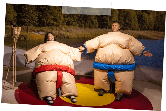 Visitors in Sumo Suits at The Office Experience in Washington DC